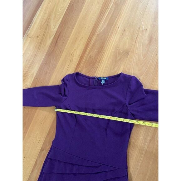 Chaps Dress Purple Sheath Mid Length 4P / 4 P - Picture 7 of 10